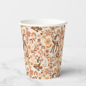 Gobelets En Papier Boeuf mignon cerf modèle floral (Verso)