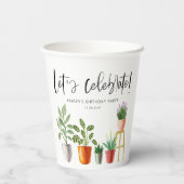 Gobelets En Papier Boho Aquarelle Posée Ménages Anniversaire (Verso)