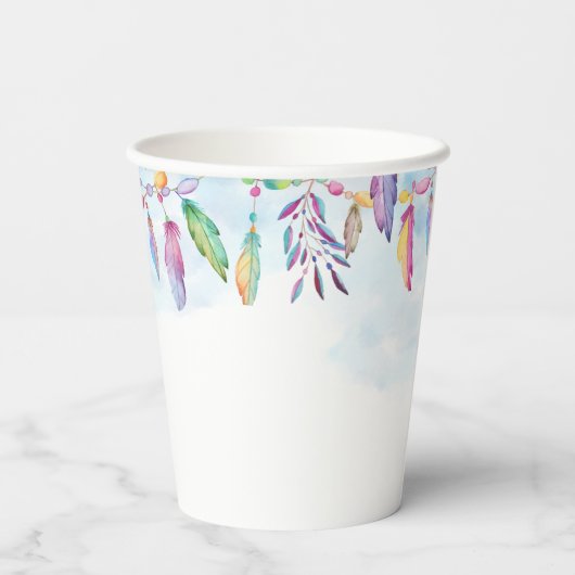 Gobelets En Papier Boho arc-en-ciel (Verso)