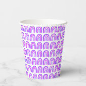 Gobelets En Papier Boho arc-en-ciel violet Motif personnalisé (Verso)