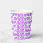 Gobelets En Papier Boho arc-en-ciel violet Motif personnalisé (Droite)