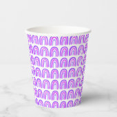 Gobelets En Papier Boho arc-en-ciel violet Motif personnalisé (Recto)