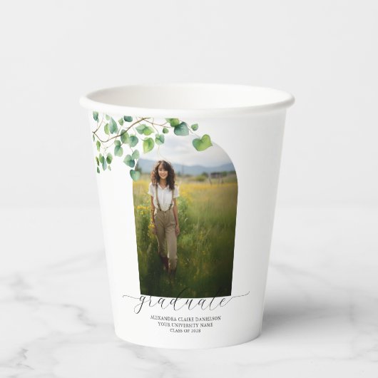 Gobelets En Papier Boho Arch Ivy, Diplôme Blanc (Recto)