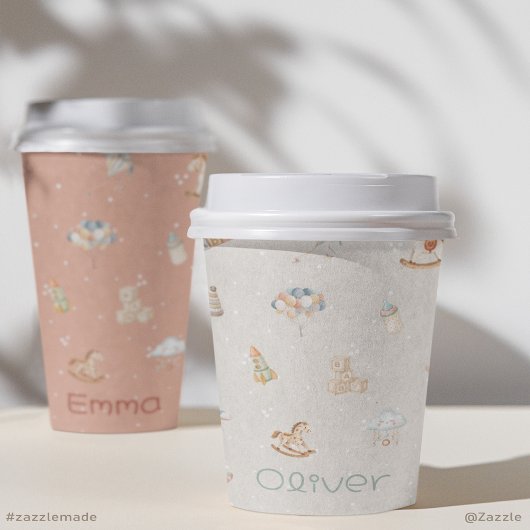 Gobelets En Papier Boho Automne Personnalisé Baby shower Paper Cup