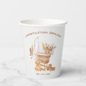 Gobelets En Papier Boho Bassinet Nursery Baby shower (Verso)