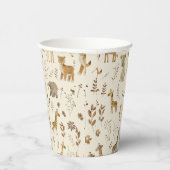Gobelets En Papier Boho Blanc Beige Jungle Animaux (Droite)