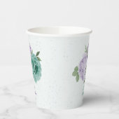 Gobelets En Papier boho bleu violet fleurs verdure (Gauche)