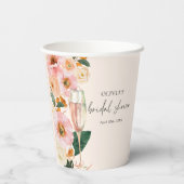 Gobelets En Papier Boho Blush Fleurs Champagne (Verso)