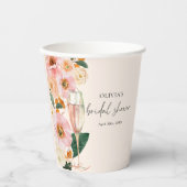 Gobelets En Papier Boho Blush Rose Champagne Floral (Recto)