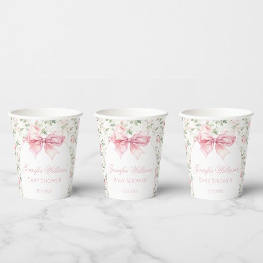Gobelets En Papier Boho chic arc rose floral baby showers tasses en p (Multi)