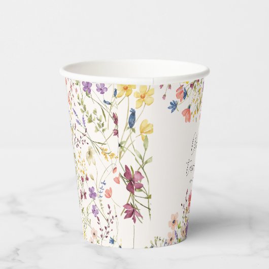 Gobelets En Papier Boho Chic Botanique Fleur sauvage Premier annivers (Droite)