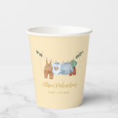 Gobelets En Papier Boho Clothesline Garçon Pastel jaune Coupe en papi (Verso)