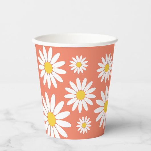 Gobelets En Papier Boho Daisy (Recto)