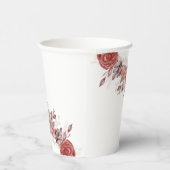 Gobelets En Papier Boho de Bourgogne Rose Floral Pampas Mariage (Droite)