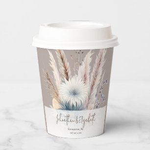 Gobelets En Papier Boho d'hiver Mariage Floral Tasses en papier bei