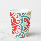 Gobelets En Papier Boho Fiesta géométrique (Verso)