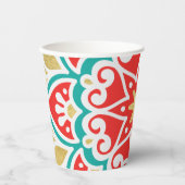 Gobelets En Papier Boho Fiesta géométrique (Recto)