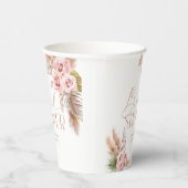 Gobelets En Papier Boho Floral Pampas Rose Gold (Droite)