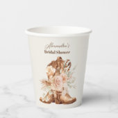 Gobelets En Papier Boho Floral Western Fête des mariées (Recto)