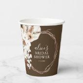 Gobelets En Papier Boho Flowers Pampa Grass Botanical Bridal Shower (Verso)