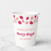 Gobelets En Papier Boho fraise Berry Sweet Anniversaire (Verso)