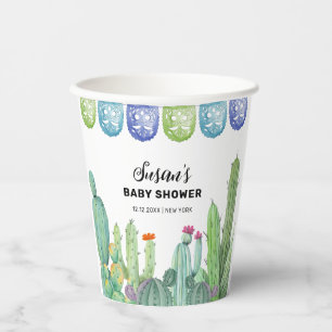 Gobelets En Papier Boho Green Taco Fiesta Cactus Baby shower