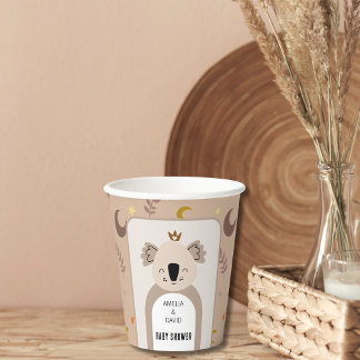 Gobelets En Papier Boho Koala Moon Star Neutral Baby Shower Party 