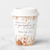 Gobelets En Papier Boho Little Citrouille Automne Fleurs sauvages Bab (Verso)