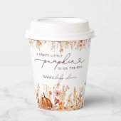 Gobelets En Papier Boho Little Citrouille Automne Fleurs sauvages Bab (Recto)