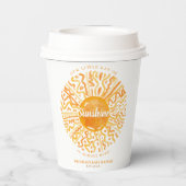 Gobelets En Papier Boho Little Ray of Sunshine Orange Aquarelle Solei (Verso)