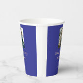 Gobelets En Papier Boho moderne heureux anniversaire ajouter nom bleu (Droite)