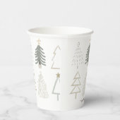 Gobelets En Papier Boho Noël Arbres Vacances vertes (Droite)