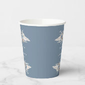 Gobelets En Papier boho pampas bleu poussiéreux mariage (Gauche)