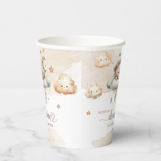 Gobelets En Papier Boho plumes aquarelle terre cuite nuage neuf (Droite)