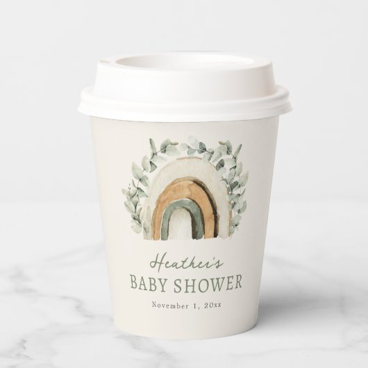 Gobelets En Papier Boho Rainbow Baby (Verso)