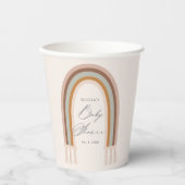Gobelets En Papier Boho Rainbow Earth Tone Baby shower (Recto)
