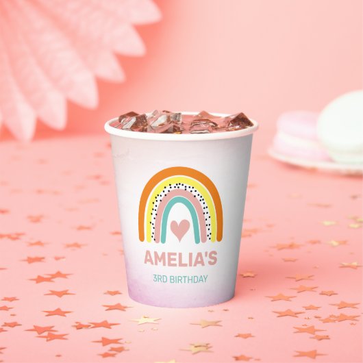 Gobelets En Papier Boho Rainbow Girls Birthday Party (Insitu)