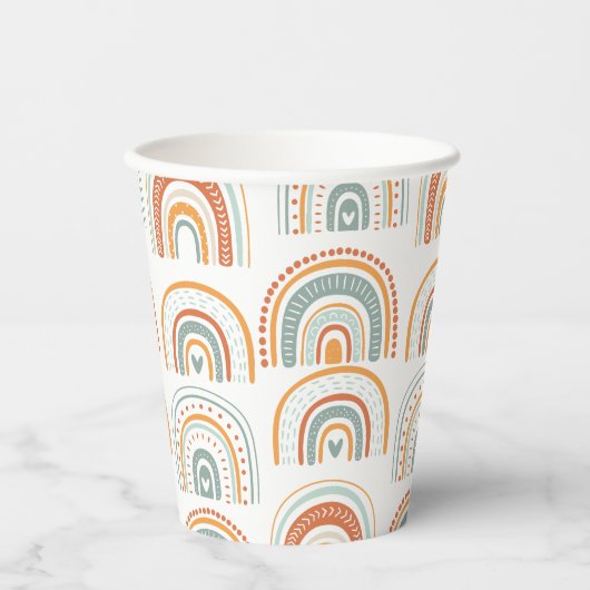 Gobelets En Papier Boho Rainbow MR Onederful Birthday Party (Recto)