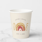 Gobelets En Papier Boho Rainbow Un Premier Anniversaire (Recto)