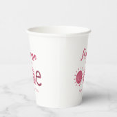 Gobelets En Papier Boho rose arc-en-ciel moderne soleil premier anniv (Droite)