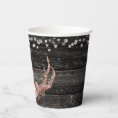 Gobelets En Papier Boho rose Floral Cerf Antlers Russe Glam (Verso)