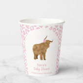 Gobelets En Papier Boho rose mignon Sainte vache Floral Girl Baby sho (Verso)