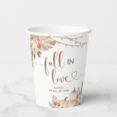 Gobelets En Papier Boho Rustic Citrouille Fall in Love Paper Cup (Verso)