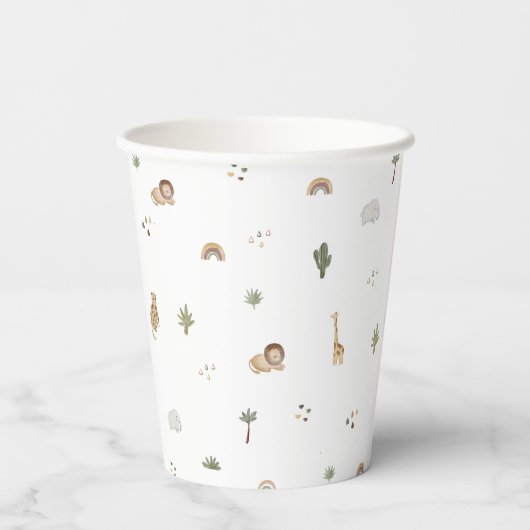 Gobelets En Papier Boho Safari Jungle Animaux Cups en papier (Verso)