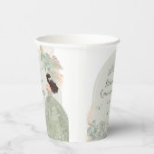 Gobelets En Papier Boho Sage Green Floral Quinceañera (Droite)