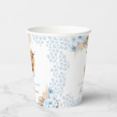 Gobelets En Papier Boho Saint Vache Bleu Pampas Baby shower Garçon en (Droite)