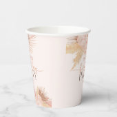 Gobelets En Papier Boho Soft Rose Floral Fleurs Anniversaire (Gauche)