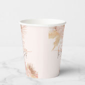 Gobelets En Papier Boho Soft Rose Floral Fleurs Anniversaire (Droite)