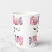 Gobelets En Papier Boho Style Feather Cup avec votre texte (Droite)
