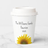 Gobelets En Papier Boho Sunflower Famille Réunion Barbecue d'été (Verso)